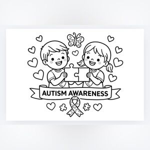 Handmade 50count “Autism Awareness” Stickers